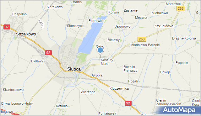 mapa Koszuty Małe, Koszuty Małe na mapie Targeo